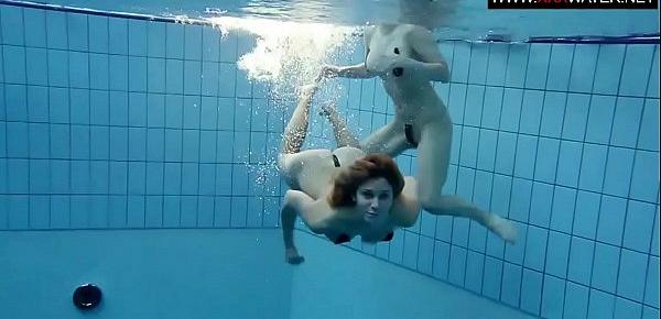  Andrea and her hottie Monika enjoying swimming pool